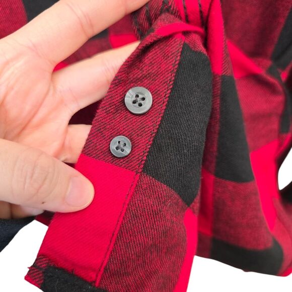 NWT George Men's L (42-44) Red Plaid Flannel Long Sleeve Buffalo Check Shirt - Picture 6 of 15